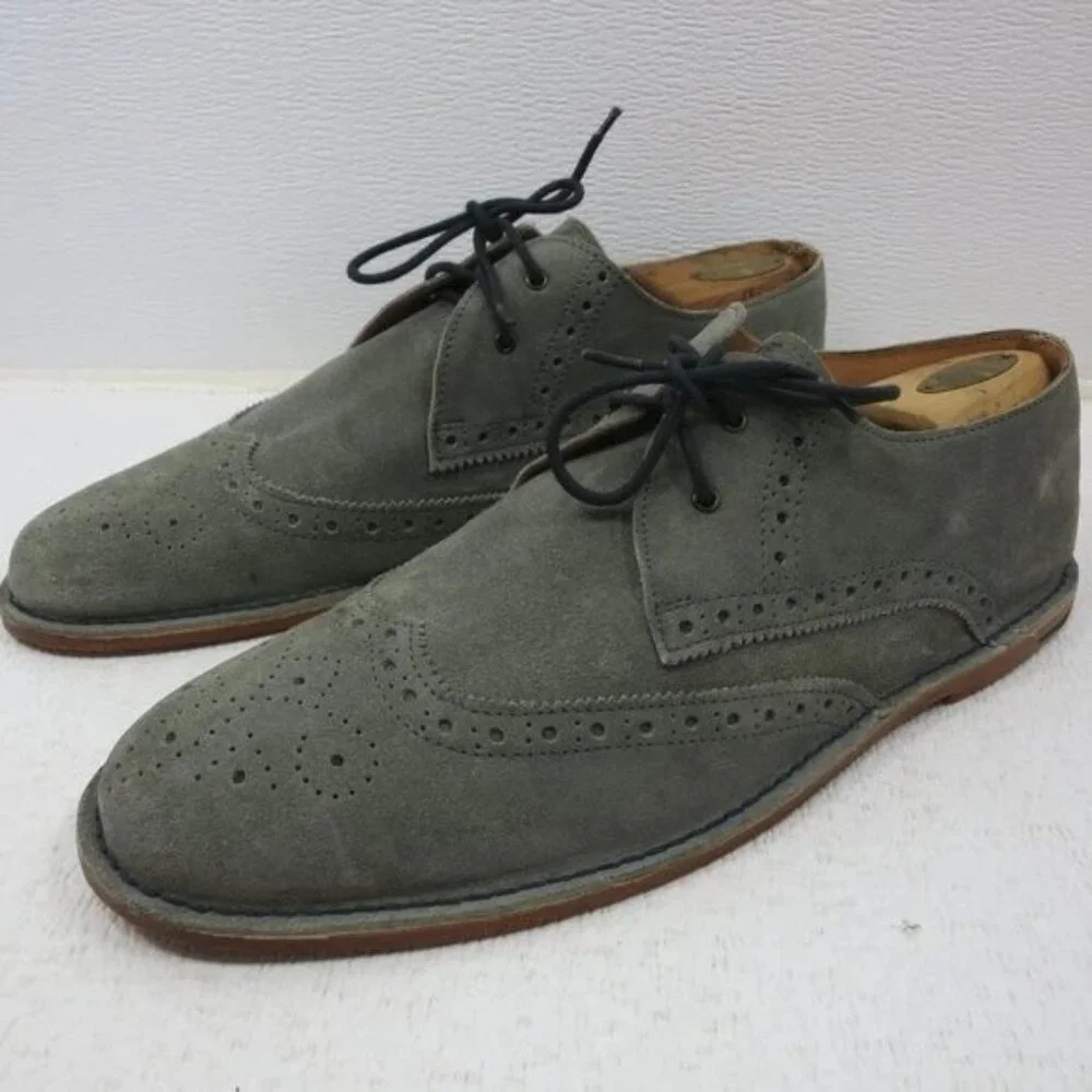 Ben Sherman Suede Brogue Leather Casual Dress Oxfords Shoes Men's Footwear Sz 13